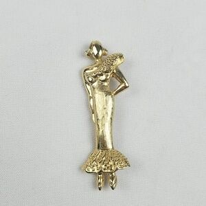 Vintage 3" tall signed M. Jnet women lady brooch